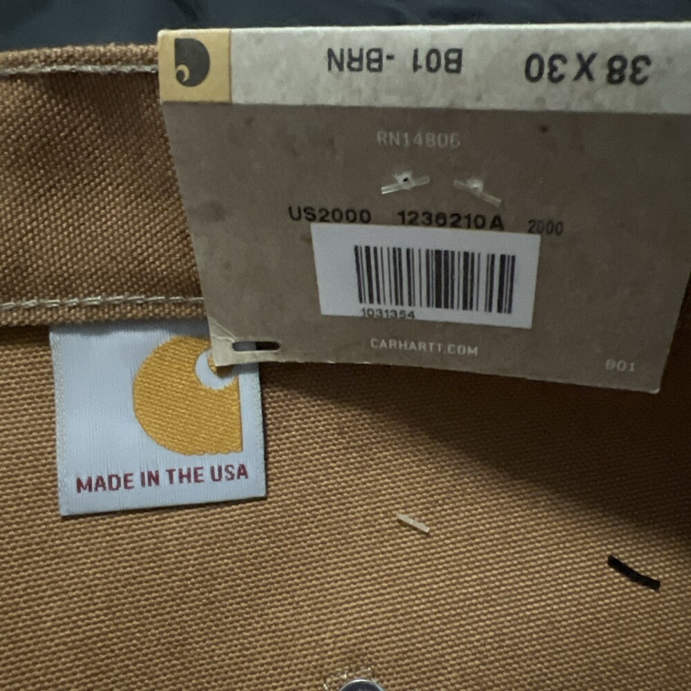 Carhartt B01 Double Knee Duck Work Pants 38 X 30 Made in USA Loose Original Fit - Picture 6 of 8